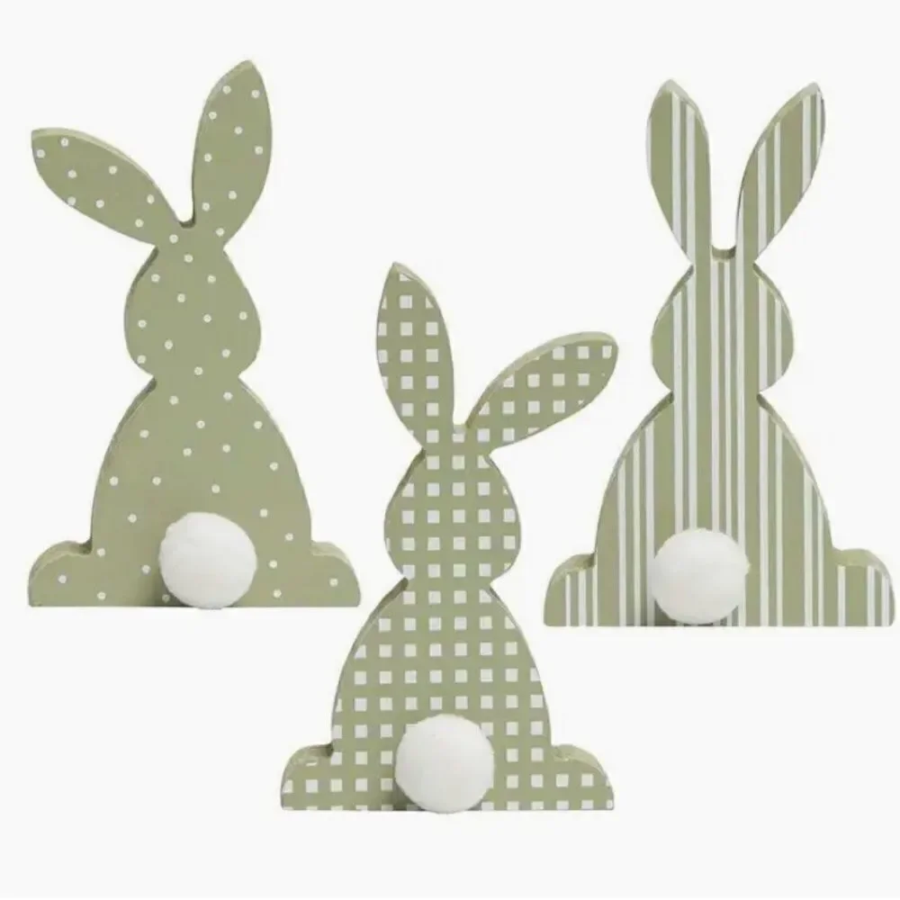 Easter Bunny Cottontail Wooden Shelf Sitters Rabbit Decor Cottagecore Country